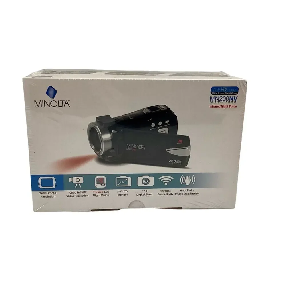 Minolta 1080p Full HD IR Night Vision Wi-Fi Camcorder
